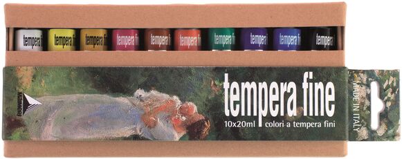 Cartoleria Colori a tempera fini Maimeri. Confezione 10 colori assortiti Maimeri