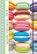 Cartoleria Diario Cartilia 2018-2019, 16 mesi, giornaliero medium con spirale. Hokusai. Macarons Cartilia