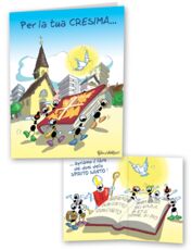 Cartoleria Biglietto auguri Cresima Formiche Akena