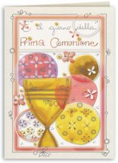 Cartoleria Biglietto auguri Comunone Goccioline Akena