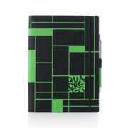 Cartoleria Agenda-Diario scolastico 2018-2019 InTempo Accademia 16 mesi giornaliera Quadretti Mondrian. Nero con scritte verde fluo InTempo