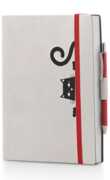Cartoleria Agenda giornaliera InTempo 2019, 12 mesi, Cat's Look medium in ecopelle con elastico. Bianco InTempo