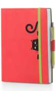 Cartoleria Agenda giornaliera InTempo 2019, 12 mesi, Cat's Look medium in ecopelle con elastico. Rosso InTempo