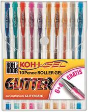 Cartoleria Penne Gel Glitter Koh-I-Noor. Astuccio 10 colori con brillantini assortiti Koh-I-Noor