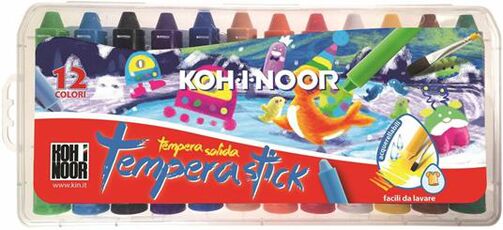 Cartoleria Tempera Stick Koh-I-Noor. Valigetta 12 colori assortiti Koh-I-Noor
