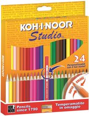 Cartoleria Pastelli Studio Basic Koh-I-Noor. Confezione 24 matite colorate. Con temperamatite Koh-I-Noor