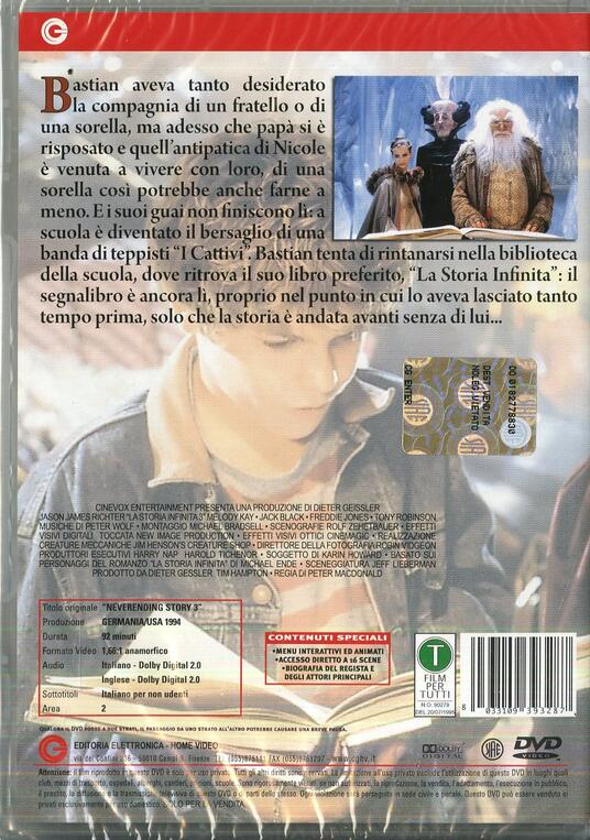 La storia infinita 3 DVD Film di Peter MacDonald Fantastico IBS