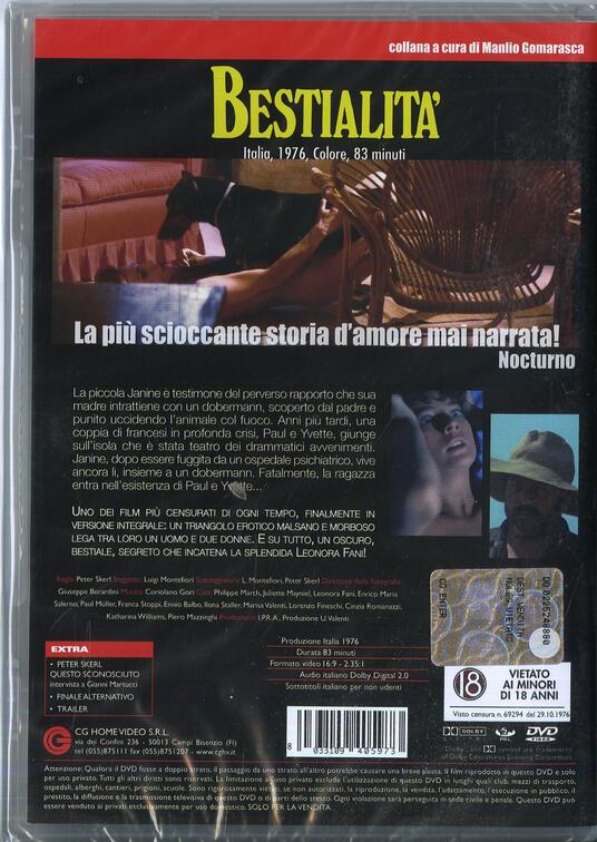 Bestialità DVD Film di Peter Skerl Drammatico IBS