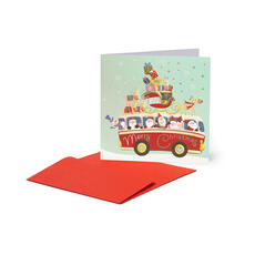 Cartoleria Biglietto auguri Legami Christmas, Pulmino di Natale - 7x7 cm Legami
