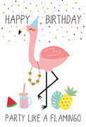 Cartoleria Biglietto d'auguri Legami Unusual Greeting Cards 11,5 x 17 cm. Party Like a Flamingo Legami
