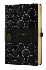 Cartoleria Taccuino Notebook Castelli Gold, Art Deco Medium A Righe - 13x21 cm CASTELLI MILANO