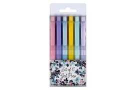 Cartoleria Set di sei penne multicolore in custodia di plastica Pearlescent Dreams bianco, rosa, verde, nero, blu Tricoastal