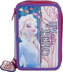Cartoleria Astuccio accessoriato 3 zip Frozen Auguri Preziosi