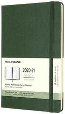 Cartoleria Agenda settimanale 2020/2021 18 mesi Moleskine large copertina rigida. Verde Moleskine