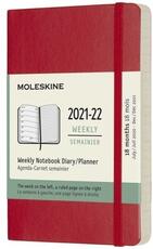 Cartoleria Agenda settimanale Moleskine 2021-2022, 18 mesi Pocket Copertina morbida Rosso Moleskine