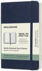 Cartoleria Agenda settimanale Moleskine 2021-2022, 18 mesi Pocket Copertina morbida Blu Zaffiro Moleskine