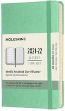 Cartoleria Agenda settimanale Moleskine 2021-2022, 18 mesi Pocket Copertina rigida Verde ghiaccio Moleskine