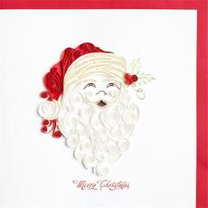 Cartoleria Biglietto Auguri Quilling Fatto A Mano Natal Babbo Natale Sorridente Origamo