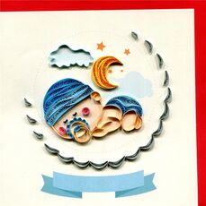 Cartoleria Biglietto Auguri Quilling Fatto A Mano Bimbo Nanna Origamo