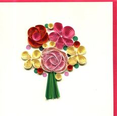 Cartoleria Biglietto Auguri Quilling Fatto A Mano Quel Mazzolin Di Fiori Origamo