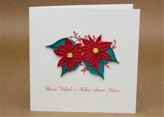 Cartoleria Biglietto Auguri Quilling Fatto A Mano Natal Stelle Di Natale Origamo