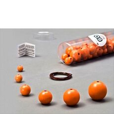 Giocattolo Orange Wooden Balls arancioni. 60 pezzi, 6 Misure Milaniwood
