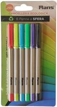 Cartoleria Pack 6 Penne colore fluò Mans