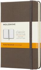 Cartoleria Taccuino Moleskine pocket a righe copertina rigida marrone. Earth Brown Moleskine