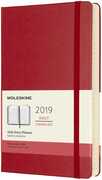 Cartoleria Agenda giornaliera 2019, 12 mesi, Moleskine large copertina rigida. Rosso Moleskine