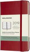 Cartoleria Agenda settimanale orizzontale 2019, 12 mesi, Moleskine pocket copertina rigida. Rosso Moleskine