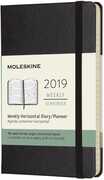 Cartoleria Agenda settimanale orizzontale 2019, 12 mesi, Moleskine pocket copertina rigida. Nero Moleskine