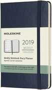 Cartoleria Weekly Notebook. Agenda-taccuino settimanale 2019, 12 mesi, Moleskine pocket copertina rigida. Blu Moleskine