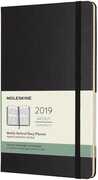 Cartoleria Agenda settimanale verticale 2019, 12 mesi, Moleskine large copertina rigida. Nero Moleskine