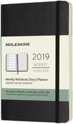 Cartoleria Weekly Notebook. Agenda-taccuino settimanale 2019, 12 mesi, Moleskine pocket copertina morbida. Nero Moleskine