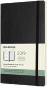 Cartoleria Weekly Notebook. Agenda-taccuino settimanale 2019, 12 mesi, Moleskine large copertina morbida. Nero Moleskine