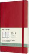 Cartoleria Weekly Notebook. Agenda-taccuino settimanale 2019, 12 mesi, Moleskine large copertina morbida. Rosso Moleskine