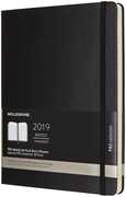 Cartoleria Agenda settimanale verticale PRO 2019, 12 mesi Moleskine extra large copertina rigida. Nero Moleskine