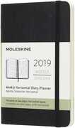Cartoleria Agenda settimanale orizzontale 2019, 12 mesi, Moleskine pocket copertina morbida. Nero Moleskine