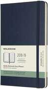 Cartoleria Weekly Notebook. Agenda-taccuino settimanale 2018-2019, 18 mesi, Moleskine large copertina rigida. Blu Moleskine