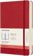 Cartoleria Agenda giornaliera 2018-2019, 18 mesi, Moleskine large copertina rigida. Rosso Moleskine