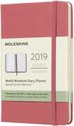Cartoleria Weekly Notebook. Agenda-taccuino settimanale 2019, 12 mesi, Moleskine pocket copertina rigida. Rosa Moleskine
