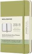 Cartoleria Weekly Notebook. Agenda-taccuino settimanale 2018-2019, 18 mesi, Moleskine pocket copertina rigida. Verde Moleskine