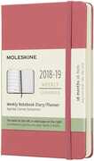 Cartoleria Weekly Notebook. Agenda-taccuino settimanale 2018-2019, 18 mesi, Moleskine pocket copertina rigida. Rosa Moleskine