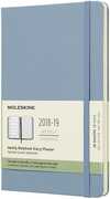 Cartoleria Weekly Notebook. Agenda-taccuino settimanale 2018-2019, 18 mesi, Moleskine large copertina rigida. Azzurro Moleskine