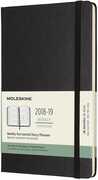 Cartoleria Agenda settimanale orizzontale 2018-2019, 18 mesi, Moleskine large morbida rigida. Nero Moleskine