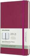 Cartoleria Weekly Notebook Agenda-Taccuino settimanale 2019-2020, 18 mesi, Moleskine large copertina rigida rosa. Snappy Pink Moleskine