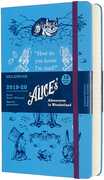 Cartoleria Daily Notebook Agenda-Taccuino giornaliera 2019-2020, 18 mesi, Alice in Wonderland Limited Edition Moleskine large azzurro. Blue Moleskine