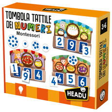 Giocattolo Tombola Tattile Montessori dei Numeri Headu