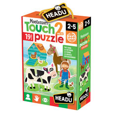 Giocattolo Montessori Touch 2 pieces Puzzle The Farm Headu