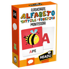 Giocattolo Flashcards Alfabeto Tattile e Fonetico Montessori Headu